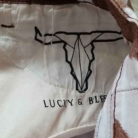 Lucky & Blessed Denim cow print Skirt - Picture 9 of 9